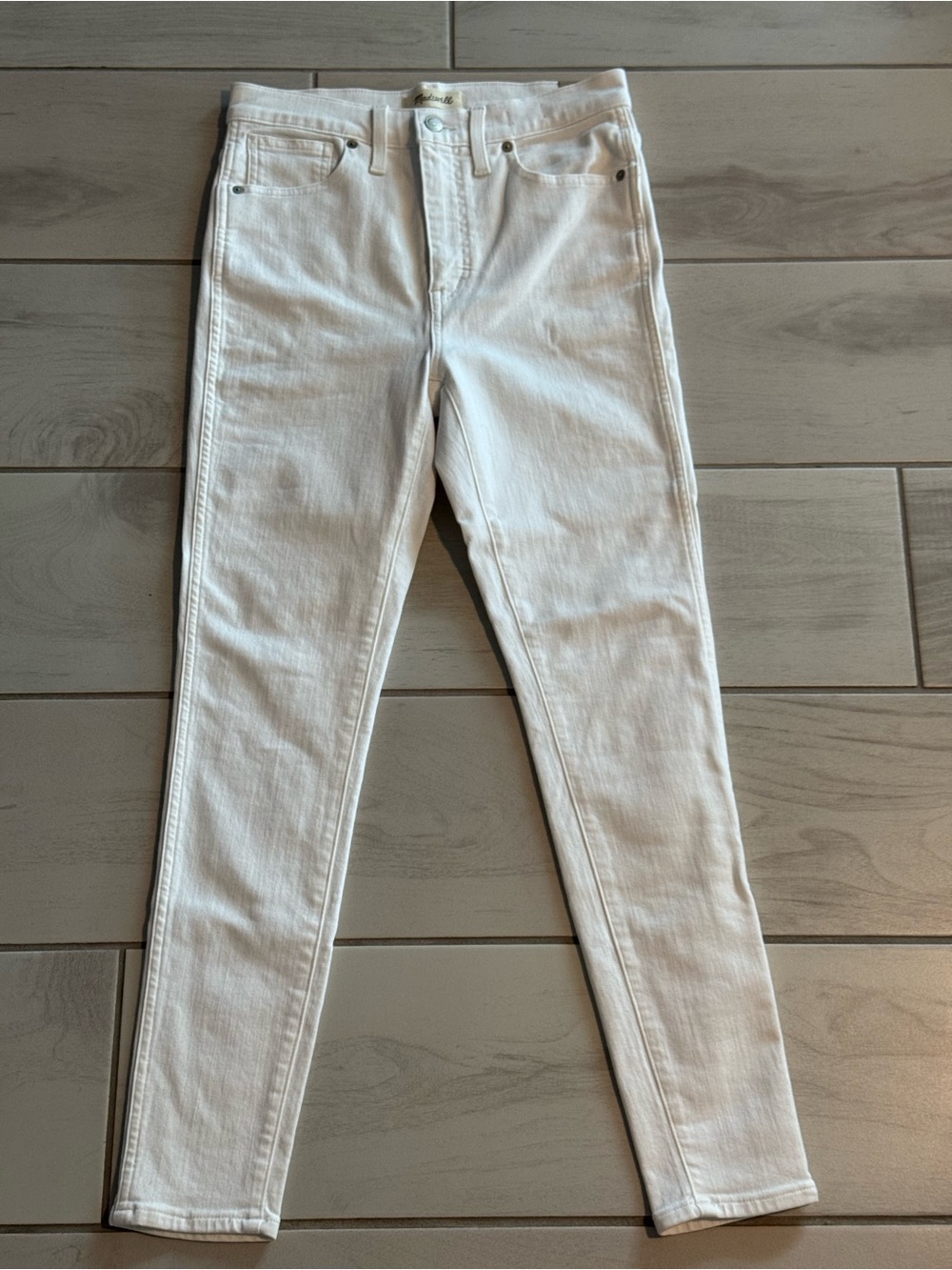 Madewell White Skinny Jeans - High-Rise Stretch